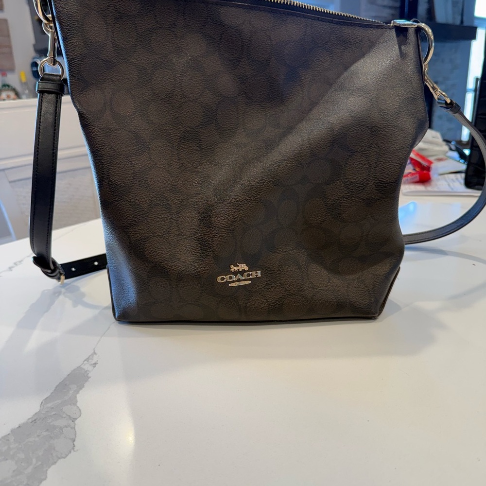 Coach Signature Dark Brown Crossbody Bag - Picture 6 of 6